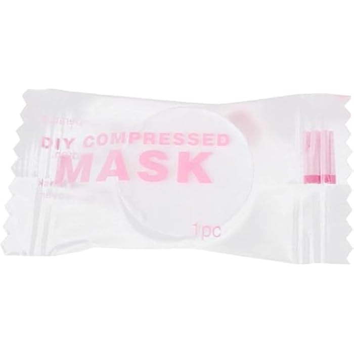 White Facial Mask Sheets 50 Pack – Disposable Cotton Compressed Face Masks for DIY Skin Care, Home Spa and Travel Use – Soft, Breathable, Easy to Soak - Image 1